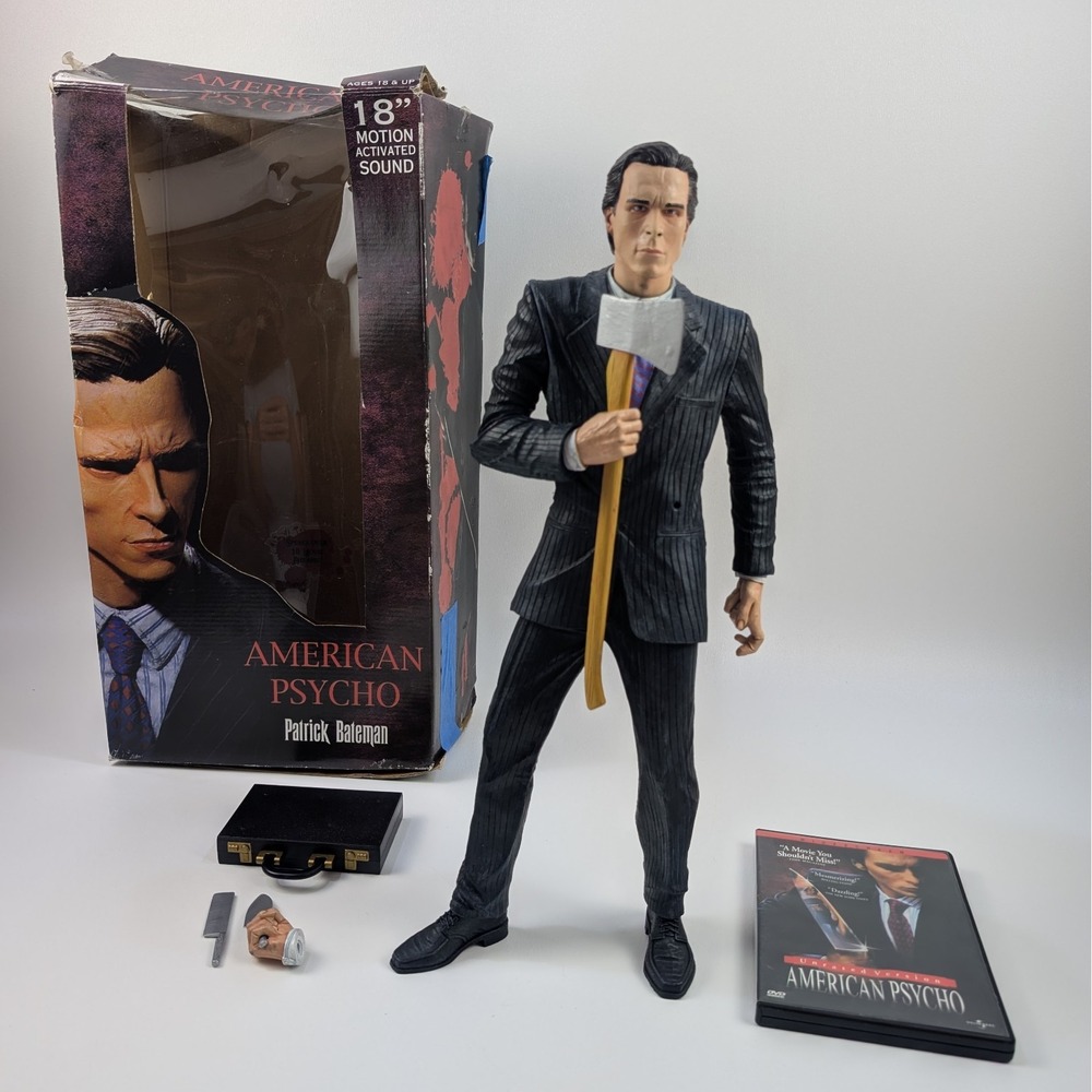 American Psycho Patrick Bateman 18" Figure NECA Reel Toys 2004 Sound Works & DVD